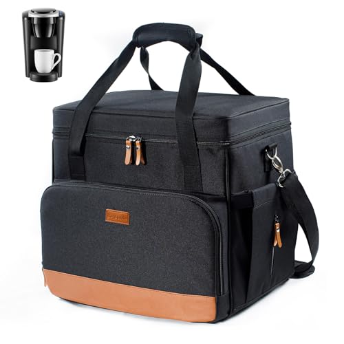 BAGSPRITE Kaffeemaschinen-Reisetasche für Keurig Classic, Einzelportion-Kaffee-Brauer-Tragetasche, tragbare Reise-Kaffeemaschinen-Aufbewahrungstasche mit Taschen für K-Cup-Kapseln