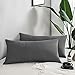 Produktbild AYSW 2-er Set Kissenbezug 40x80cm | 100% Baumwolle | Kissenhülle mit Reiver­schluss Grau