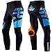 Cycling Leggings Fleece Pants Winter Men Bike Padded Thermal Warm Up Tights for Bicycle US M Blue