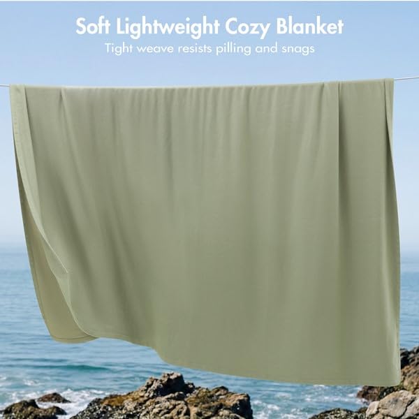 Image of Madison Park 100% Egyptian Cotton Summer Blanket Full Queen Size, Green
