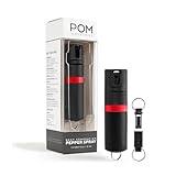 POM Pepper Spray Keychain - Flip Top Safety - Maximum Strength OC Spray Self Defense - Tactical Compact & Safe Design - Quick Key Release - 25 Bursts & 10 ft Range