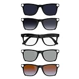 Polarisierte Clips für Ray-Ban Meta Wayfarer RW4008 Smart-Brille (Größe L 53-22), photochrome Gläser hellgrau bis dunkelgrau für Rayban Meta-Zubehör (5-teiliges Set)