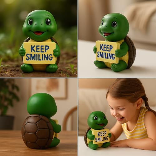 Figurita de Tortuga de Resina con Sonrisa Keep Smiling miniatura 3