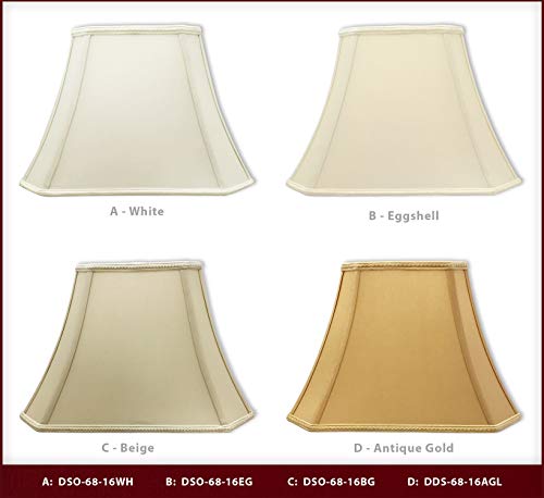 Image of Royal Designs, Inc. DSO-68-14EG Rectangle Cut Corner Bell Designer Lamp Shade, (6x8) x (9x14) x 10.625, Eggshell