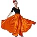 Womens Full Ankle Length Retro Long Maxi Skirt for Dance Gypsy Costume Party Cosplay Renaissance Festival Faire (Orange)
