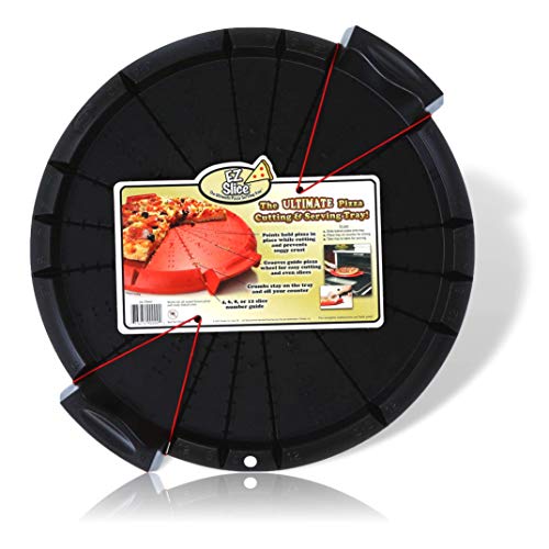 EZ Slice Pizza Cutting and Serving Tray - Color Black