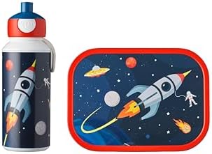 Mepal Campus Tropical Flamingo zestaw do przerwy butelka na napoje i pojemnik na kanapki z wkładką Bento idealny do szkoły i na czas wolny nadaje się do mycia w zmywarce, ABS, 0 mm, 2