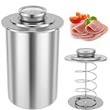 Prensa de Carne Casera - Fabricante de Jamón de Acero Inoxidable con Termómetro, Kit de Prensa de Molde para Pan de Calidad Alimentaria para Tocino, Carnes para Sándwiches y Cocina Saludable