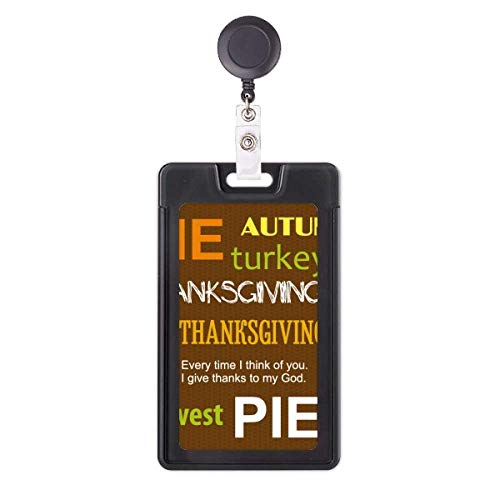 Badge rétractable Thanksgiving et tarte d'automne pour professionnel