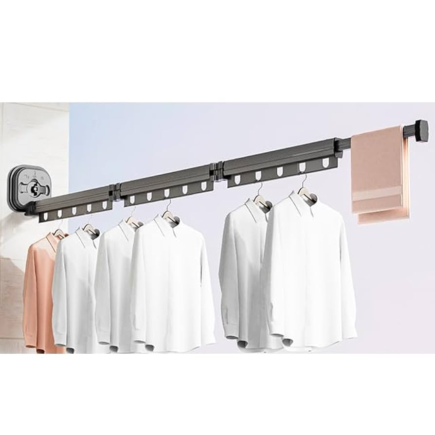 室内物干し 折りたたみハンガー 吸盤式折りたたみ物干し 3段階