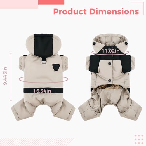 Manteau chaud pour chien avec capuche réglable imperméable