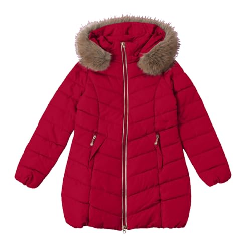 Women's Long Winter Faux Fur Puffer Quilted Coat With Pocket Hooded Zip Up Padded Down Long Sleeve Thick Jacket4