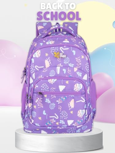 Image of Zilo Sweet Treats 34L School Backpack - Ice Cream & Candy Fun Edition for Kids (Girls & Boys)