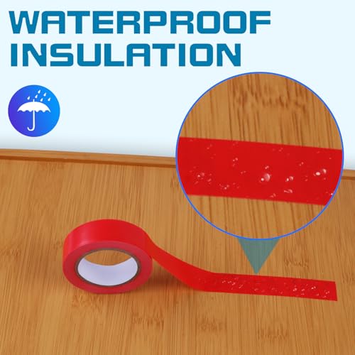 Image of 9 Rolls Colored Electrical Tape (0.7 Inch by 30 Feet) | Waterproof White Black Red Green Blue Yellow Electrical Tape, Suitable for Home, Commercial, and Industrial Use