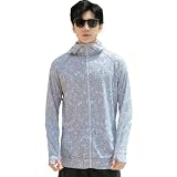 [Teddy] UPF50+ ラッシュガード メンズ 長袖 水陸両用 紫外線対策 ラッシュパーカ ストレッチ rashguard001 L グレー×ボタニカル
