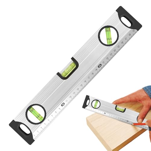 Nivel de burbuja: nivel de fontanero de 11.8 pulgadas con 3 burbujas, nivelador magnético preciso de aleación de aluminio para carpintería, renovación del hogar, instalación de estantes