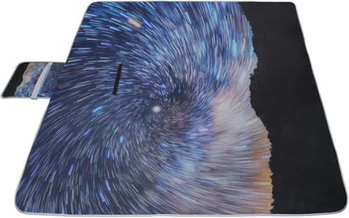 レジャーシート 空の星 ピクニック 折りたたみ 撥水 アウトドア クッション マット コンパクト 花見 運動会 キャンプ 遠足 花火大会 ヨガ 座布団 厚手 大判 145x150cm 持ち運び便利