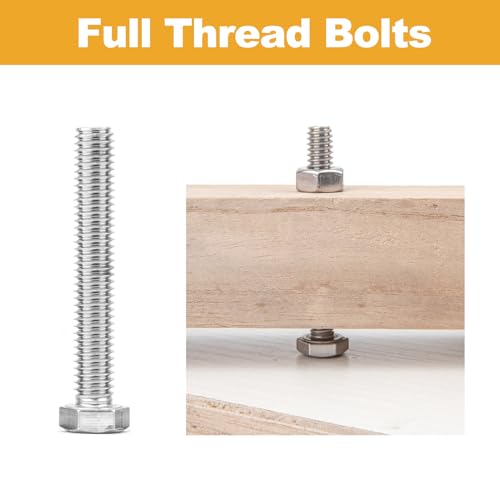 Vigrue 405 BOLTS SS 405Pcs Hex Bolts Assortment Kit 1/4-20 5/16-18 3/8-16 Heavy Duty Bolts Screws Nuts Flat Spring Washers Assorted, Includ 3 Inch Long Bolts, 14 Sae Sizes Length 3/4 Inch To 3", 304 Stainless Steel thumb #6
