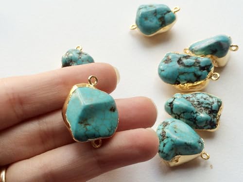 Connecteurs double boucle turquoise pour assembler vos bracelets d'été bohèmes - 5