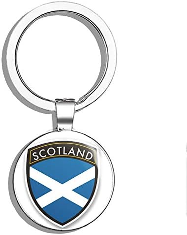 Scotland Round Steel Metal Key Chain Keychain Ring Double Sided Deisgn