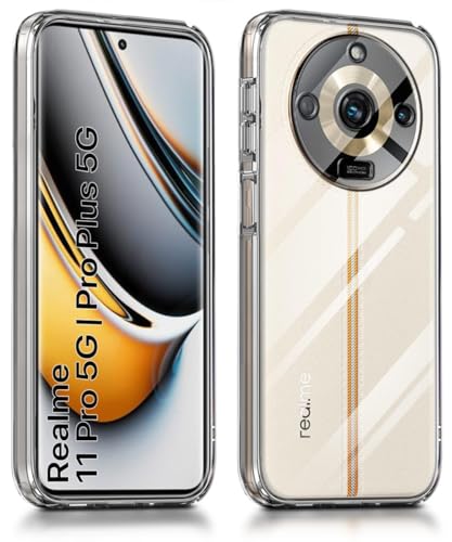 Image of NISHTECH for Realme 11 Pro, Realme 11 Pro Plus Premium Transparent Hybrid Soft Slim Dust Proof Back Case Cover with Camera Protection