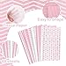 60 Sheets Gift Wrapping Tissue Paper Bulk, Pink Dots Stripes Waves Print Tissue Paper for Gift Bags, Decorative Art Papers for DIY Crafts Wedding Birthday Holiday Party Decor, 20x14 Inches