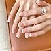 Press on Nail Fake Nail，24 pcs Glue on Full Cover Square Manicure False Nail with Tool Set，Glossy Artificial French Gel Nail Stick on Acrylic Nail for Girl Women