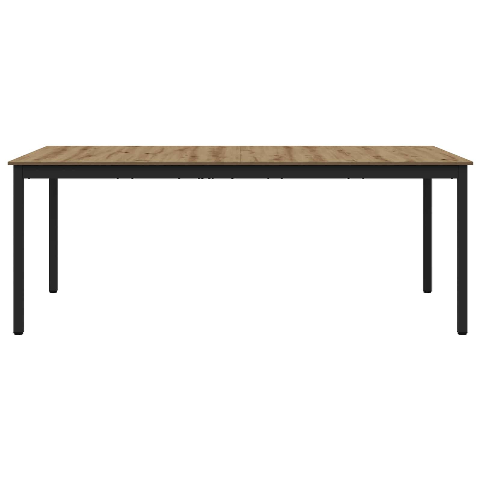 IKAYAA Mesa de Comedor Madera 180 x 90 x 75 cm Mesa Industrial de Comedor Mesa Salon Rustica Mesa Comedor Patas Metálicas/Hierro Roble Artisan
