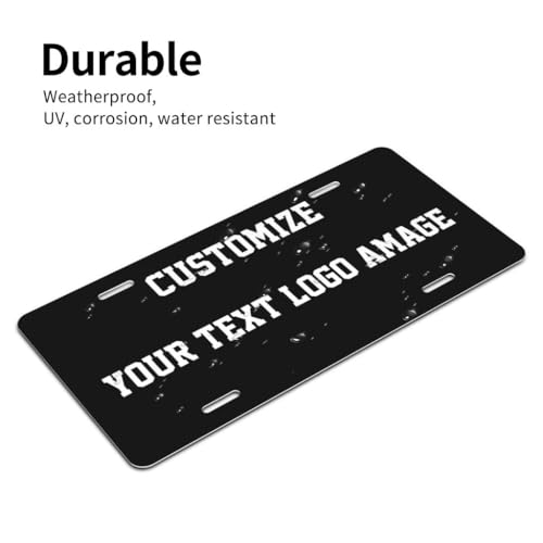 Custom License Plate for Front of Car, Personalized Car Front Plate, Rust Free .040 Aluminum 6x12 inch, Fade Resistant