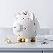 Produktbild QQSGBD Keramik Pig Bank Piggy Coin Tragen Einer Krone entdeckt Schwein Spardose Kinder Geburtstag Wohnzimmer Schlafzimmer TV Cabinet Home Decor Dekoration (Color : Rose Gold, Size : M)