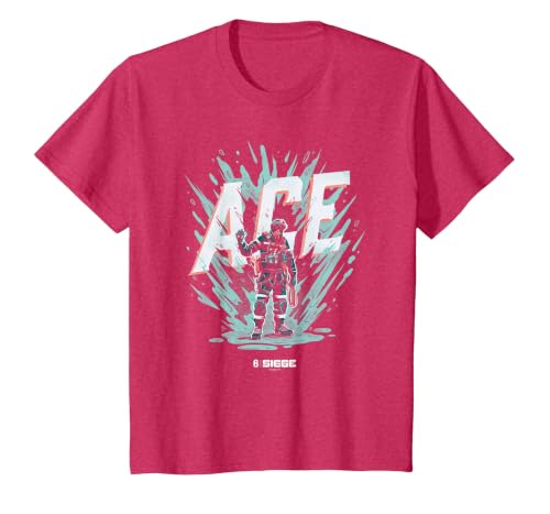 Six Siege ACE Officially Licensed T-Shirt, Youth, Red Heather, 3T