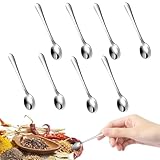 8 Pezzi Cucchiaini in Acciaio Inox per Barattoli di Spezie, Mini Cucchiaini da Caffè Espresso da 7,5 cm, Graziosi Pratici Cucchiaini per Spezie per Sale, Zucchero e Miele