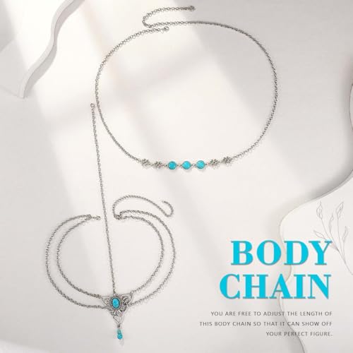 Zoestar Boho Turquoise Waist Belts Gold Summer Beach Waist Belt Body Accessories Women3