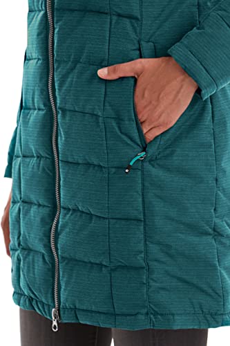 Killtec Damen Skane Wmn Quiltet Prk Parka In Daunenoptik Mit Abzippbarer Kapuze, Blau/Grün, 42 EU
