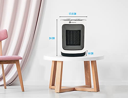 Keramischer Heizlüfter, 1800 W tragbarer Elektroheizer mit 2 Heizstufen, Raumheizer mit oszillierendem, einstellbarem Thermostat, Sicherheitsabschaltung, Kipp- und Überhitzungsschutz Happy House – Bild 10