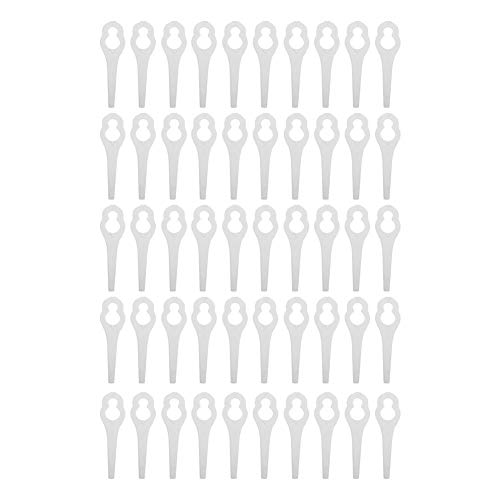 Rasenmähermesser, 50 Stk. Kunststoff-Rasenmähermesser-Grasschneidemesser-Rasenmäherteile für ALM 28 30(White)