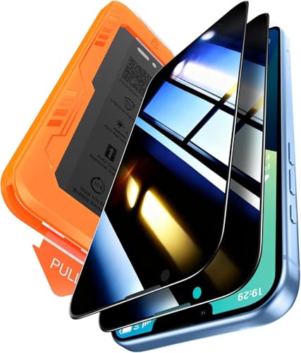 Image of Supershieldz 2-Pack Privacy Screen Protector Compatible for iPhone 17e / 16e / 14 /13 Pro / 13 (6.1-Inch) Tempered Glass, Easy Installation Tool, 9H Hardness, HD Clear, Case Friendly, Full Coverage