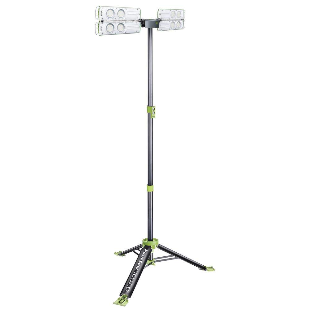PowerSmith PVL6000A Voyager 6000 Lumen Collapsible Weatherproof LED Work Light with Remote Control, Ground Anchors, Shoulder Strap and Four Light Modes