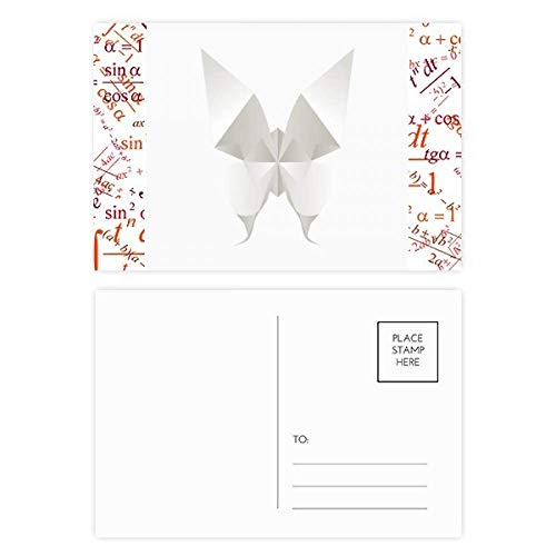 Jeu de cartes postales origami papillon blanc à offrir ou pour messages de gratitude 20pcs