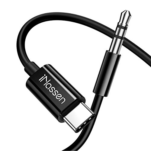 USB C to 3.5mm Audio Aux Jack Cable, iNassen AUX Cord for Car