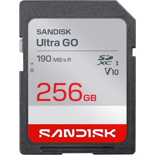 Image of SANDISK 256GB Ultra Go SD Card UHS-I, Up to 190MB /s Read Speed, Full HD Video Recording, Memory Card for DSLR and Mirrorless Camera, 10-Year Warranty