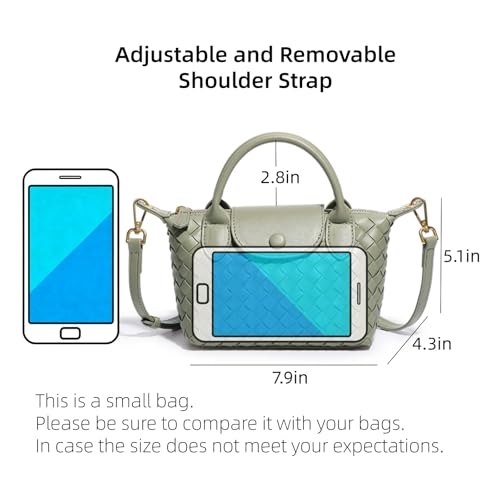 Mini bolso bandolera vegano para mujer, ligero y tejido miniatura 4