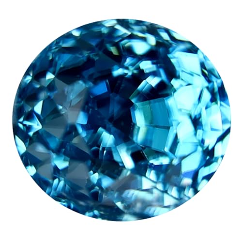 Zircon bleu naturel ovale 2.97 ct, pierre précieuse lâche 7x6 mm pour création de bijoux