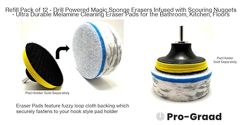 Image of Refill Pack of 12 Drill Powered 3.5 inch Magic Sponge Erasers with Scouring