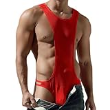 SPNSSTCR Men's Mesh Bodysuits Thongs Jockstrap Leotrad Wrestling Singlet Underwear See Through Bugle Pouch Jumpsuits