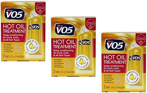 Alberto Vo5 Hot Oil Intense Conditioning Treatment, 0.5 Ounce, 2-count Tubes (Pack of 3)