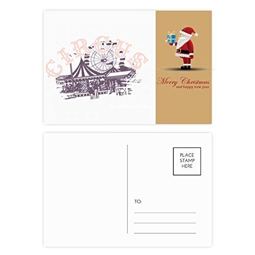 Cartes postales Père Noël cirque et parc d'attractions pour vœux et anniversaire