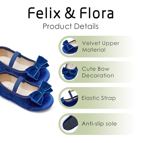 Image of Felix & Flora Toddler Flower Girl Dress Shoes - Girl Ballet Flats Party School Shoes Wedding