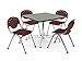 OFM Core Collection Breakroom Set, 42" Square Multi-Purpose Table in Gray Nebula, 4 Rico Stacking Chairs in Burgundy (PKG-BRK-07-0009)