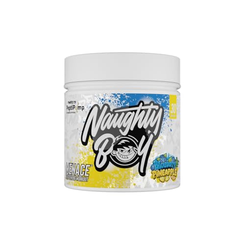 Naughty Boy Menace V2 Pre Workout Powder - High Stim Pre-Workout Supplement for Energy, Focus, Pump & Performance, Gym Training & Endurance - Blueberry Pineapple [ 30 Servings ]
